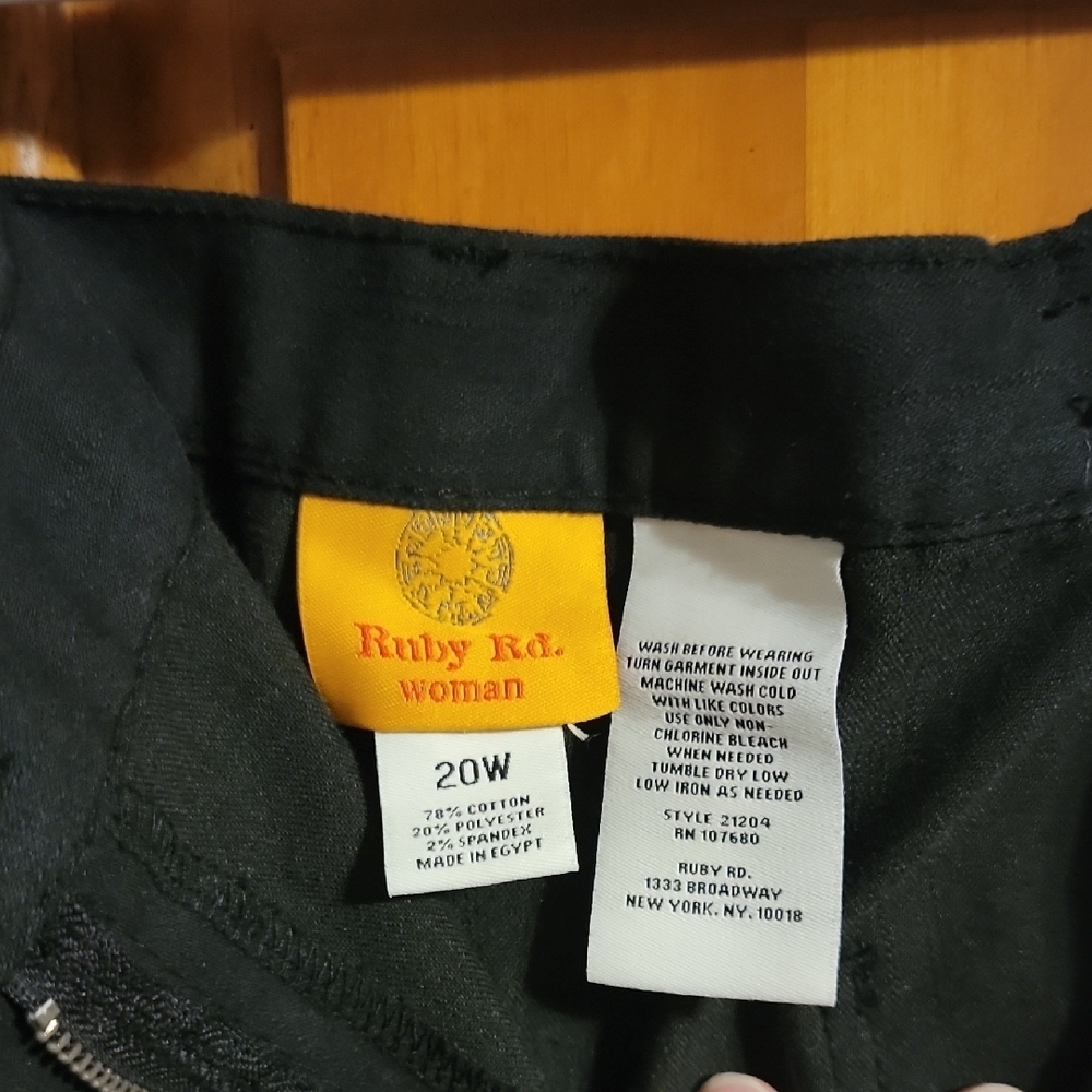 Ruby Rd.classic  Elegant Black Pants - Picture 2 of 3